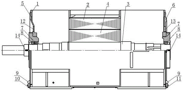 Wind power generator structure facilitating air gap adjustment and air gap adjustment assembly method of wind power generator