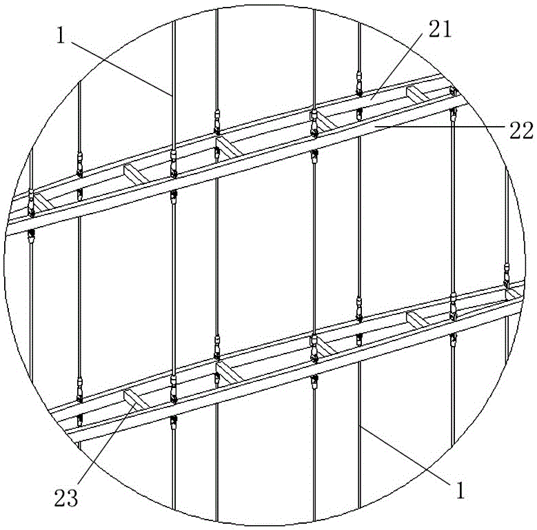 A method for forming a multi-layer cable truss curtain wall structure