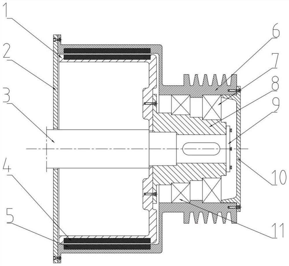 Permanent magnet transmission device with belt pulley