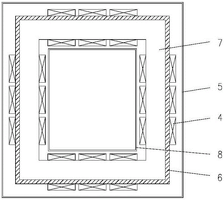 Square and round billet continuous casting meniscus electromagnetic stirring system and method with magnetic shielding and multi-mode