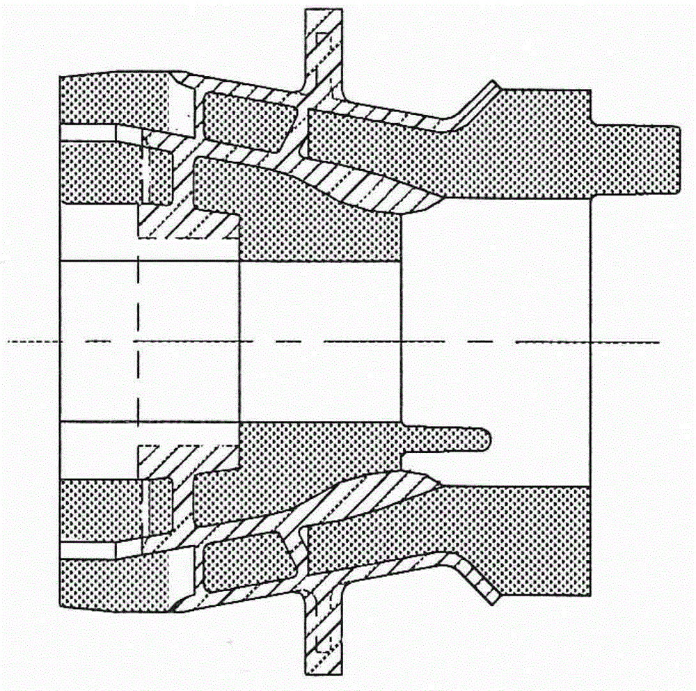 A molding method for precision casting of a three-layer ring wall and two-layer vane vortex device