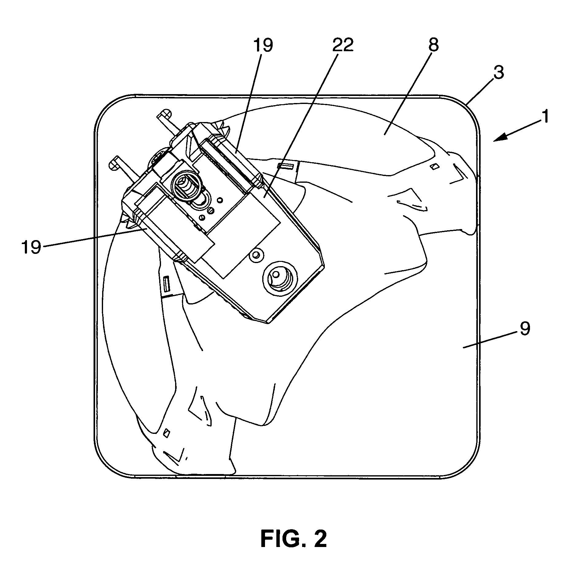 Breathing gas feed assembly for aircraft flight crew, and a stowage box for an emergency breathing mask