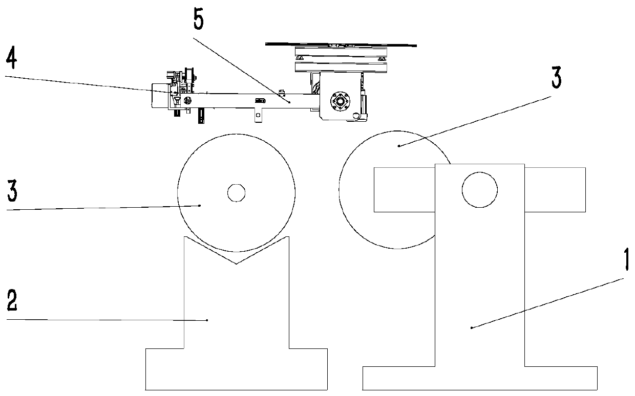 Multifunctional automatic punching, laminating, tape-preparing and cutting device and automatic punching, laminating, tape-preparing and cutting method for tail edge of coiled material