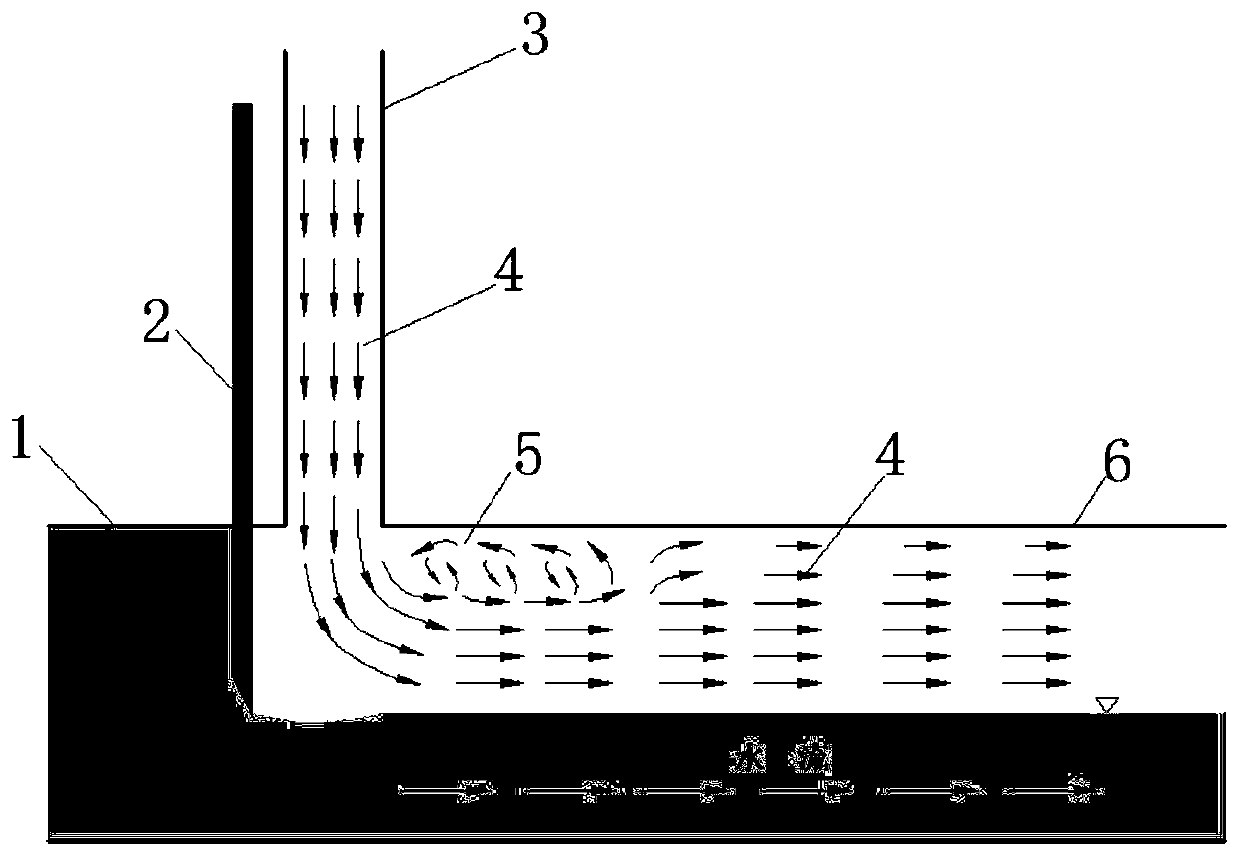 A diversion structure for ventilation and air supply facilities in open flow flood discharge tunnels