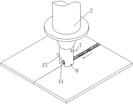 An ultrasonic non-melting electrode argon arc welding device