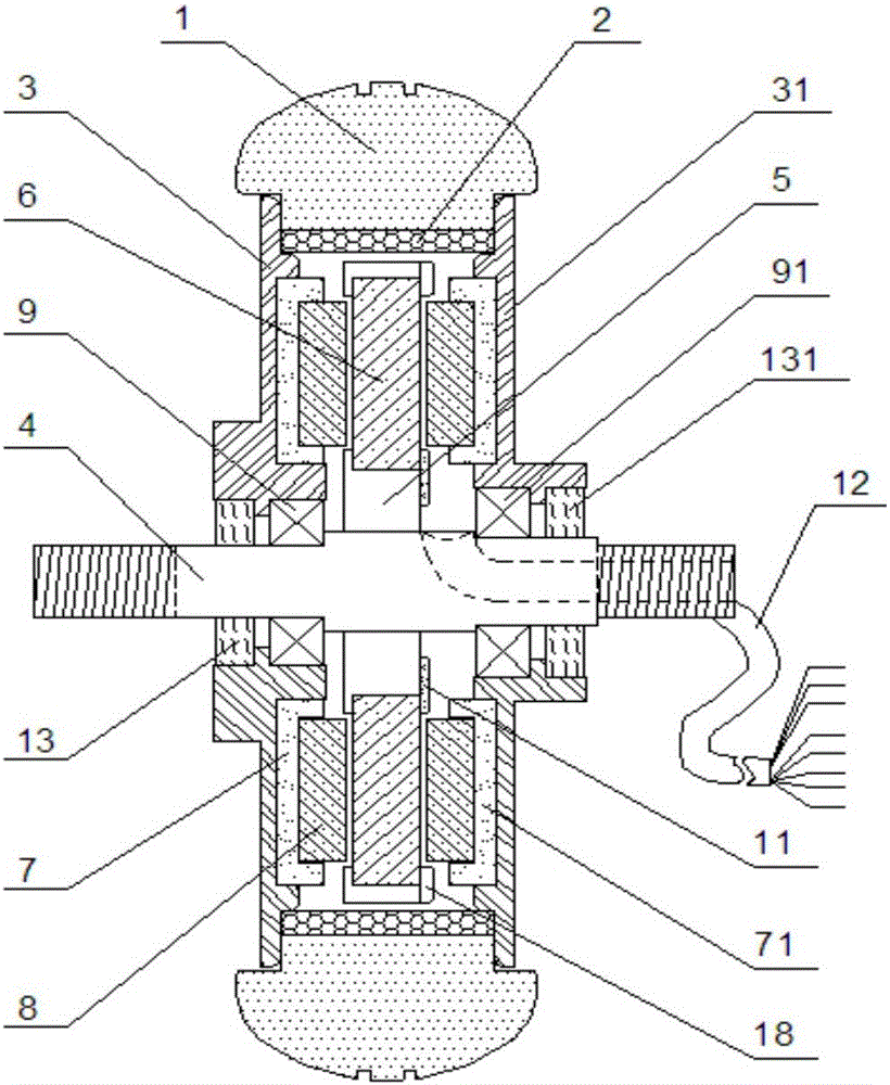 Small-wheel diameter solid tyre integrated electric machine driven by disc type coreless DC motor