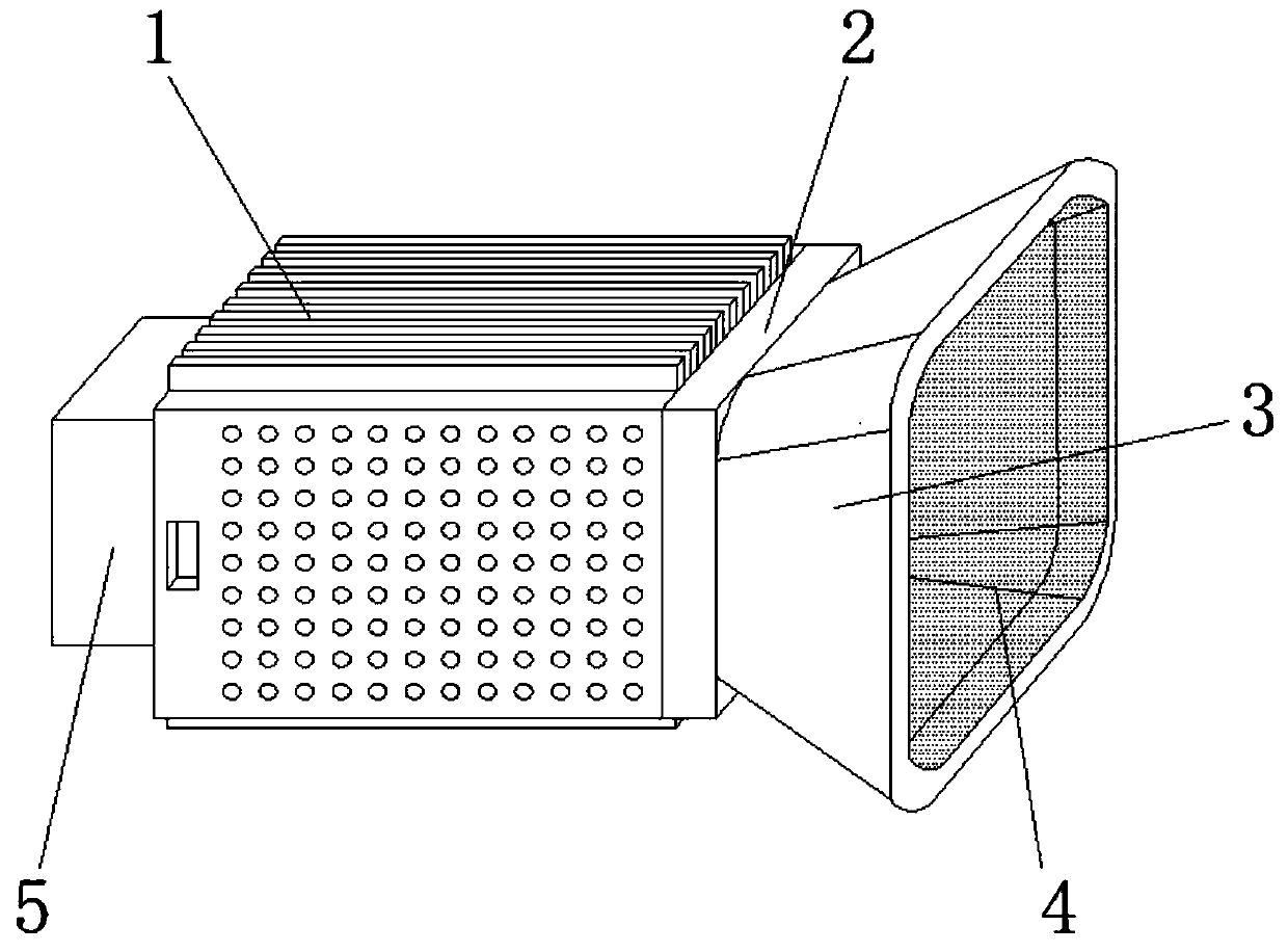 Rectangular light spot lens module and preparation method thereof