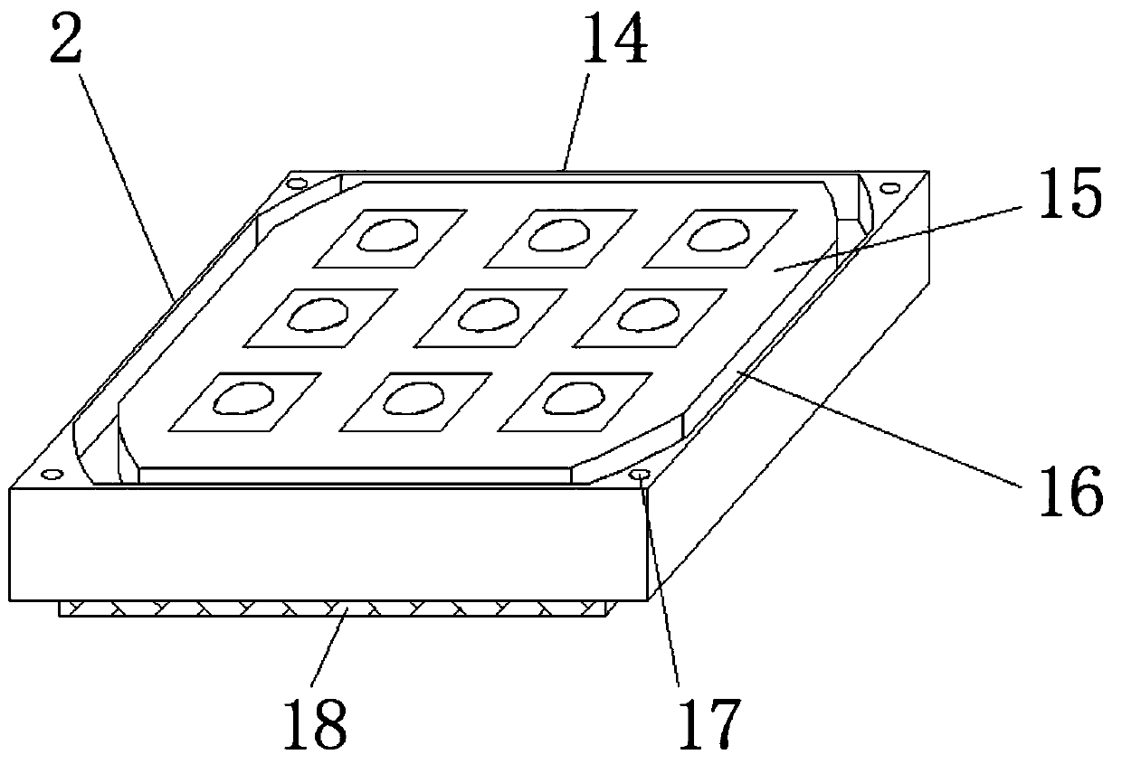 Rectangular light spot lens module and preparation method thereof