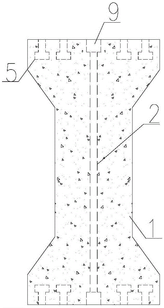 Test device for axial tension load applied by concrete member