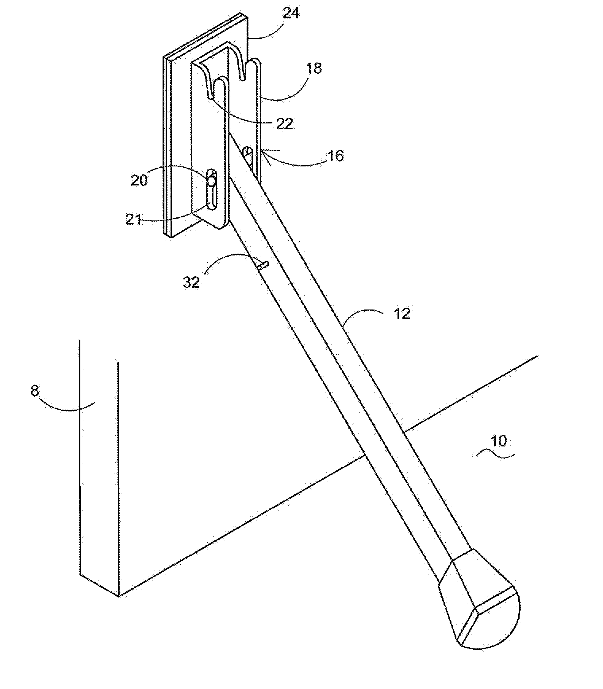 Door Stop With Vertical Stowaway Position