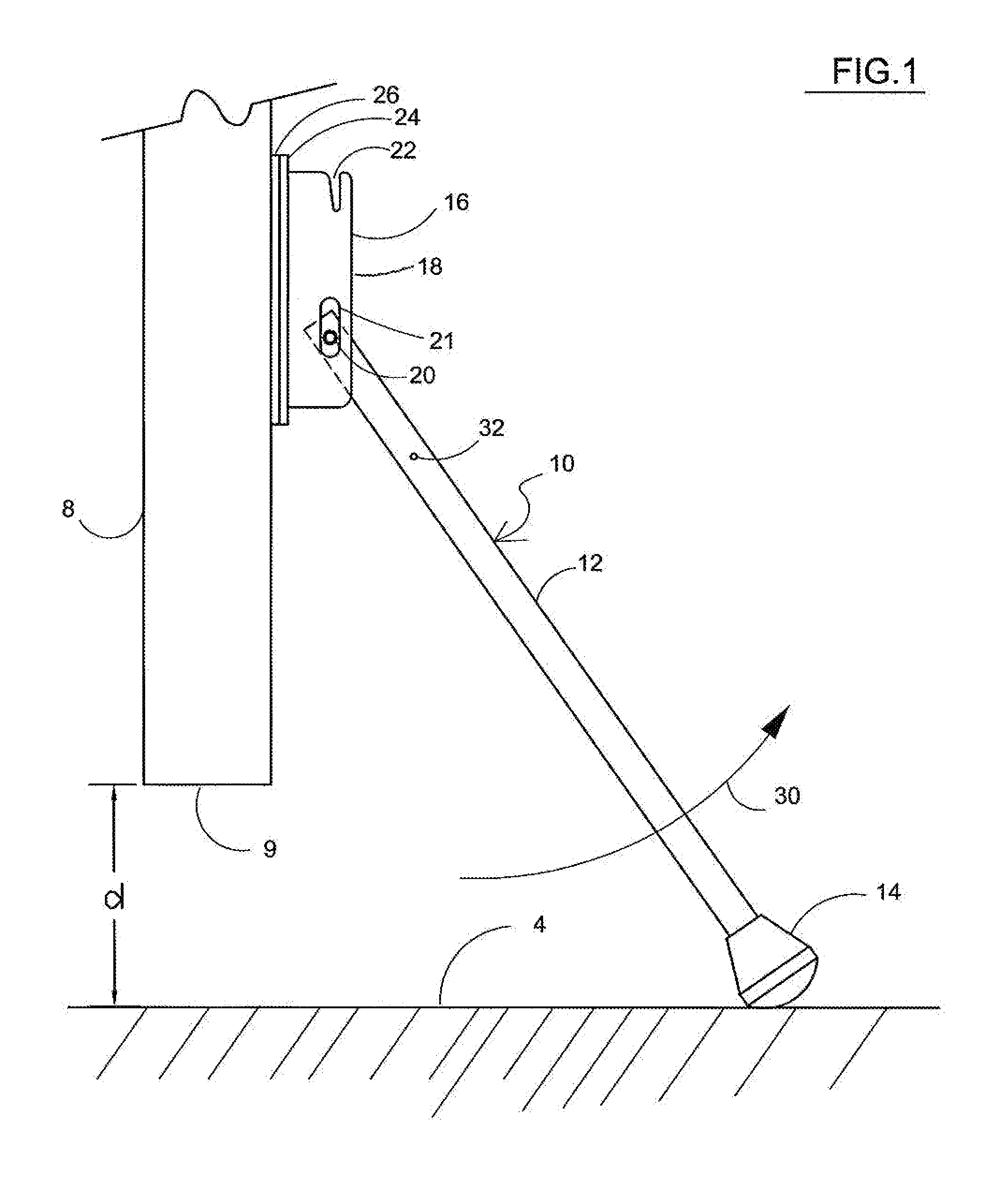 Door Stop With Vertical Stowaway Position