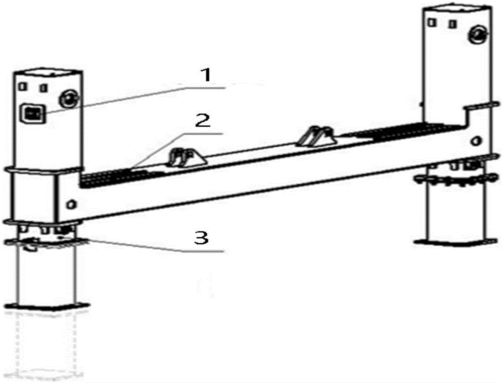 Supporting traversing device of stepping type self-propelled movable trestle bridge