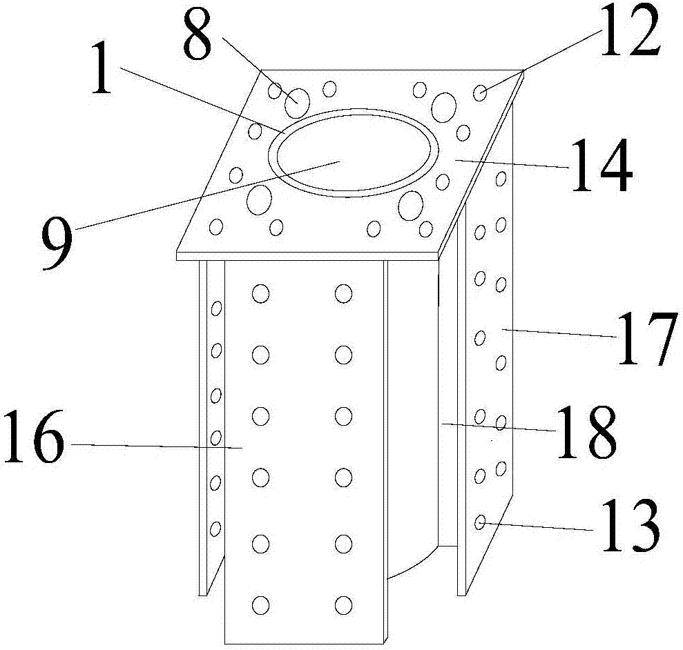 Assembled type butt joint of duplex type concrete-filled steel tube column and connection method