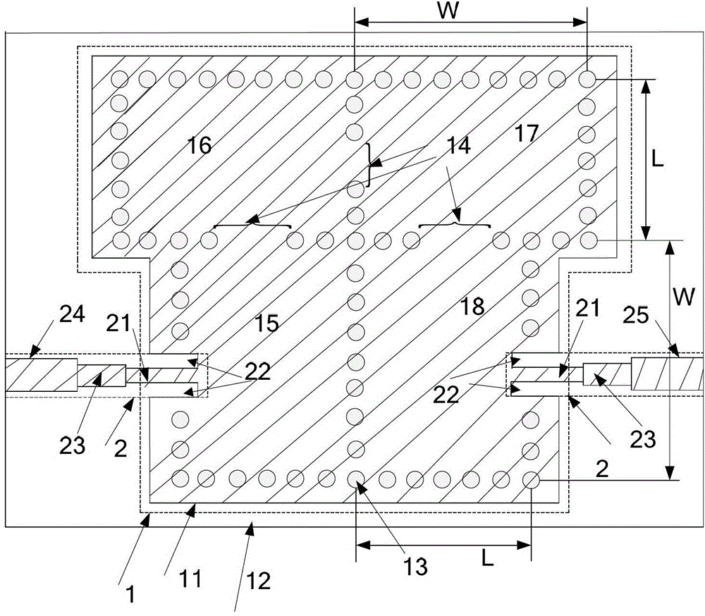 Substrate integrated waveguide bandpass filter with wide stop-band characteristic