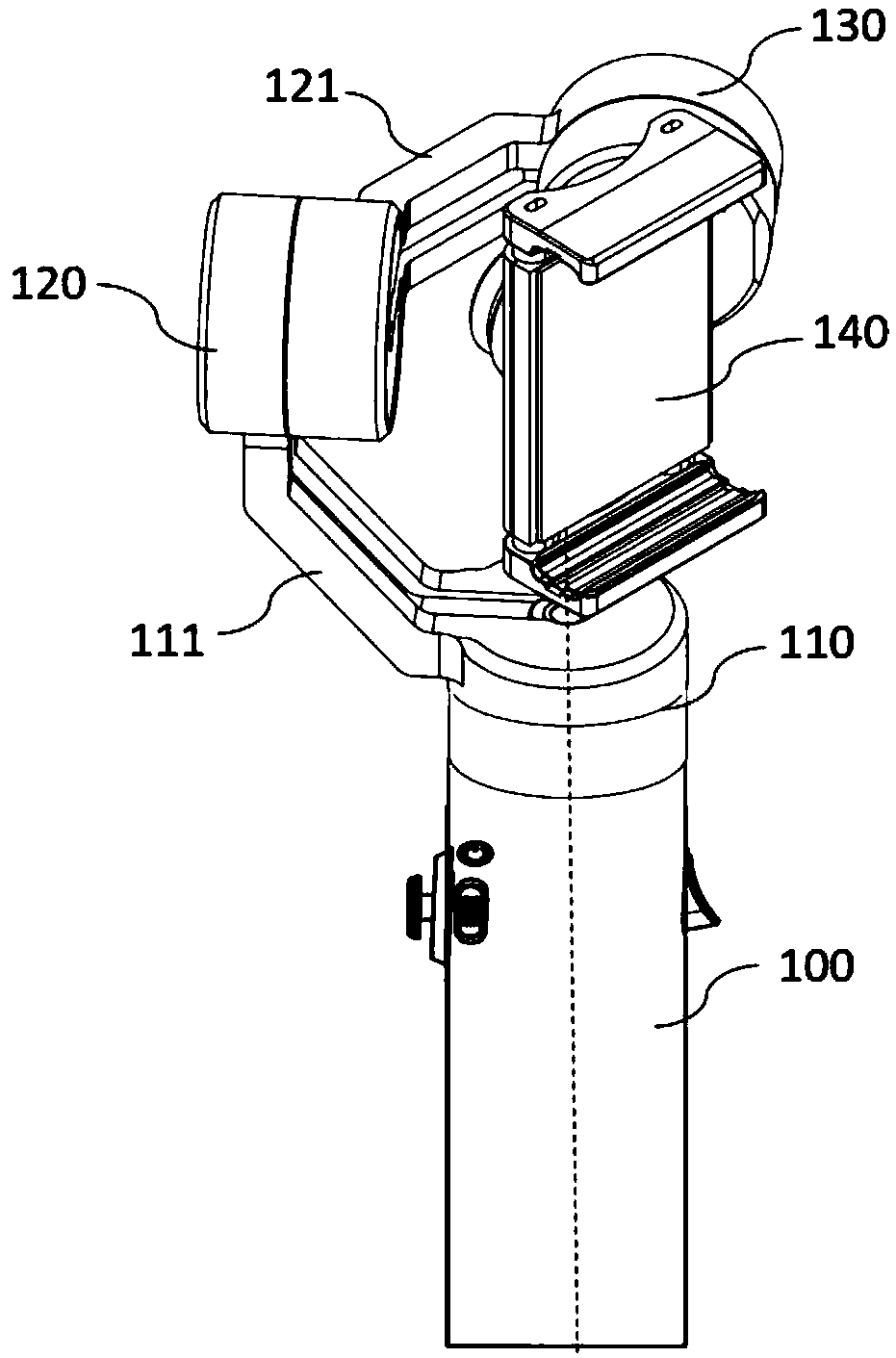 Tilting axis hand stabilizer