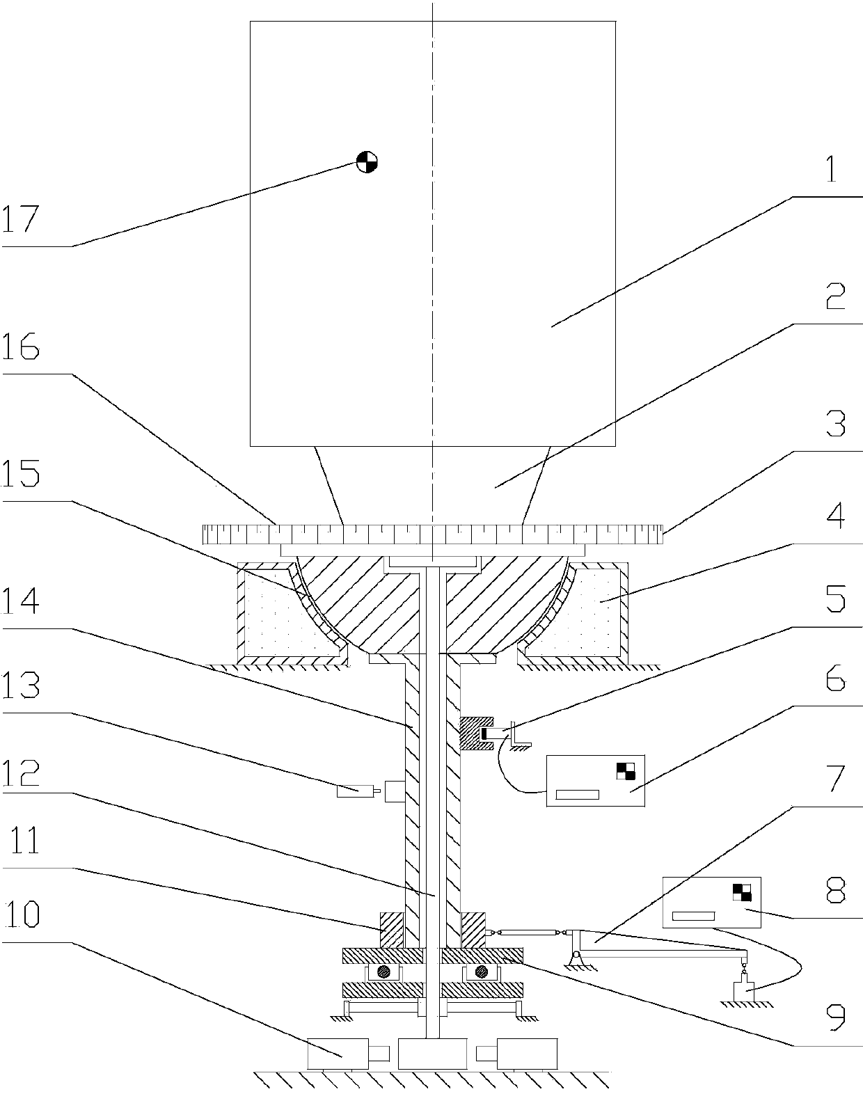 Spacecraft quality characteristic comprehensive test board based on spherical air bearing