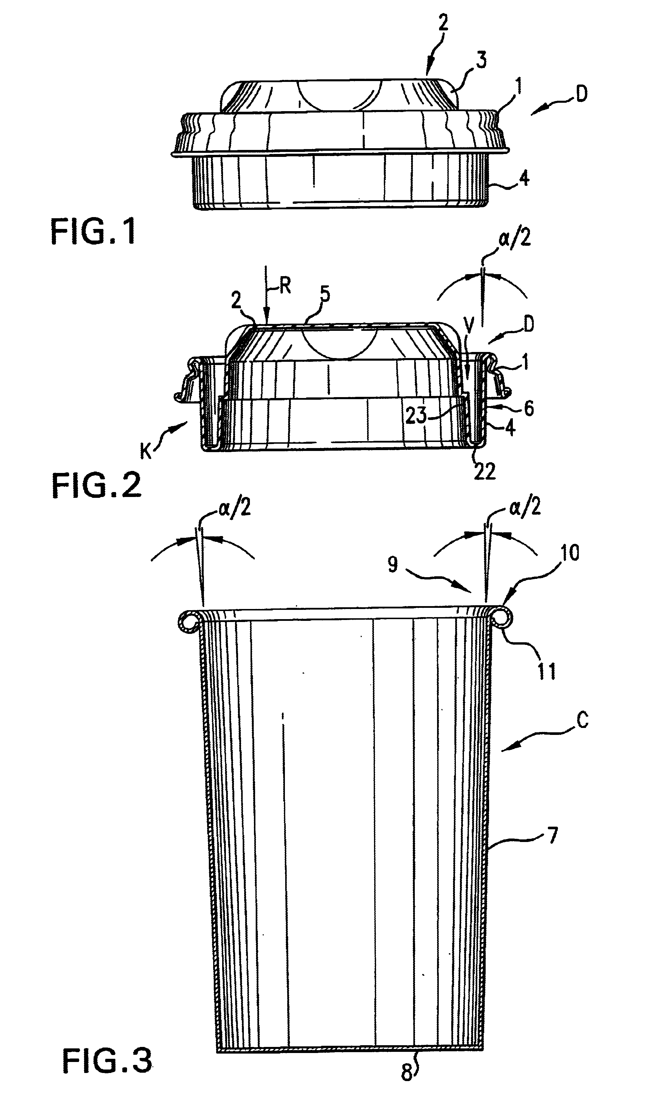 Cup-shaped receptacle and lid