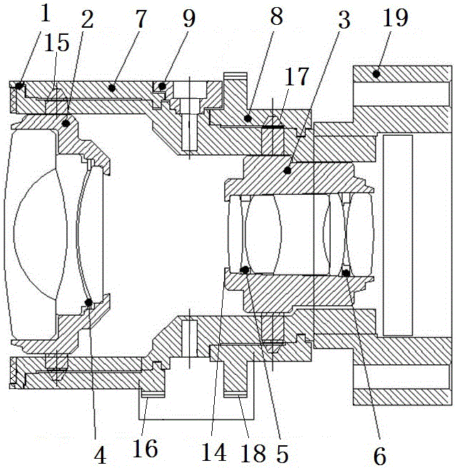 High-contrast high-resolution day and night dual-purpose electric zoom lens and focusing method thereof