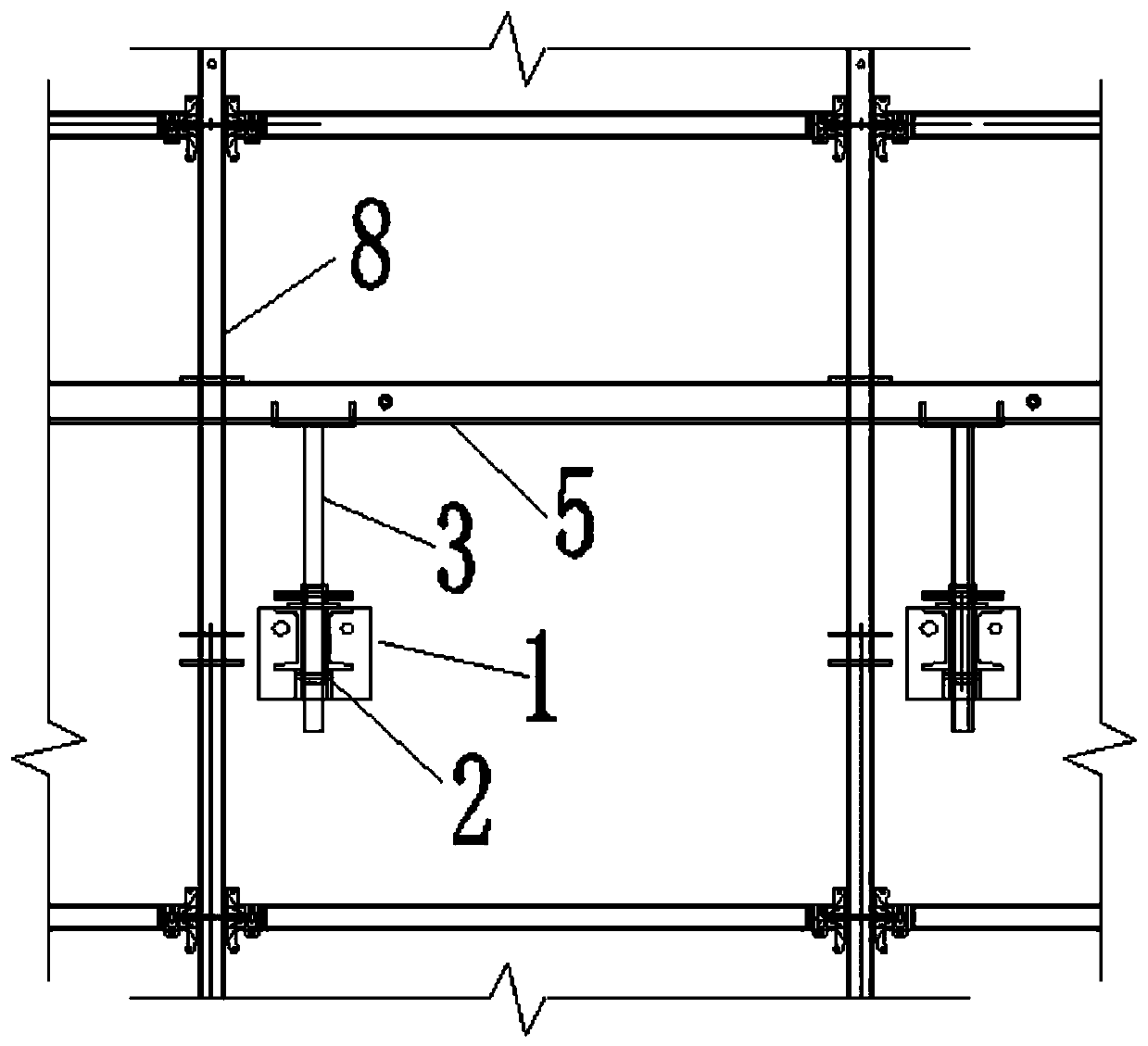 Ring lock type double-row outer scaffold cantilever structure and construction method thereof