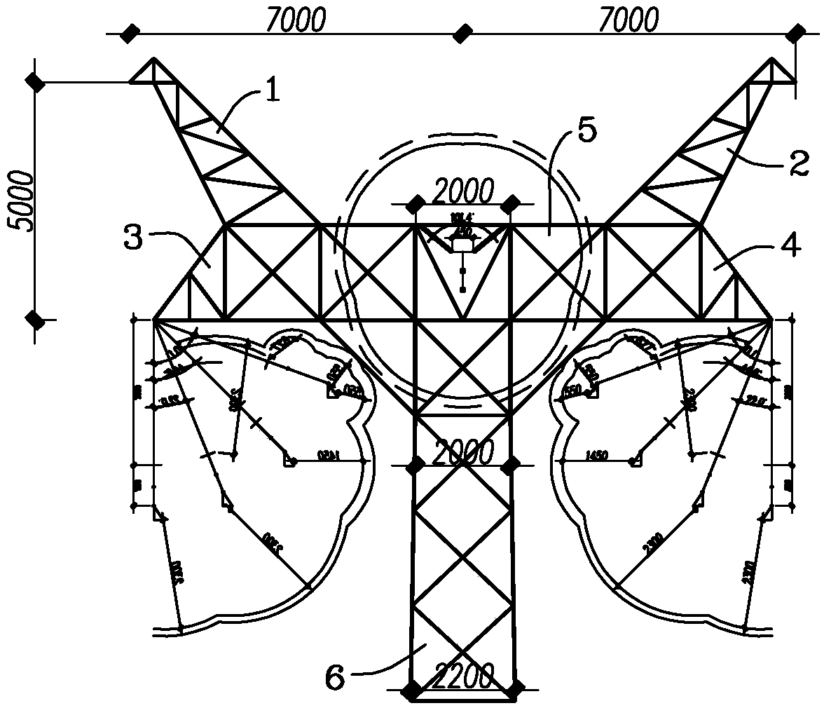 Torch type single loop transmission tower