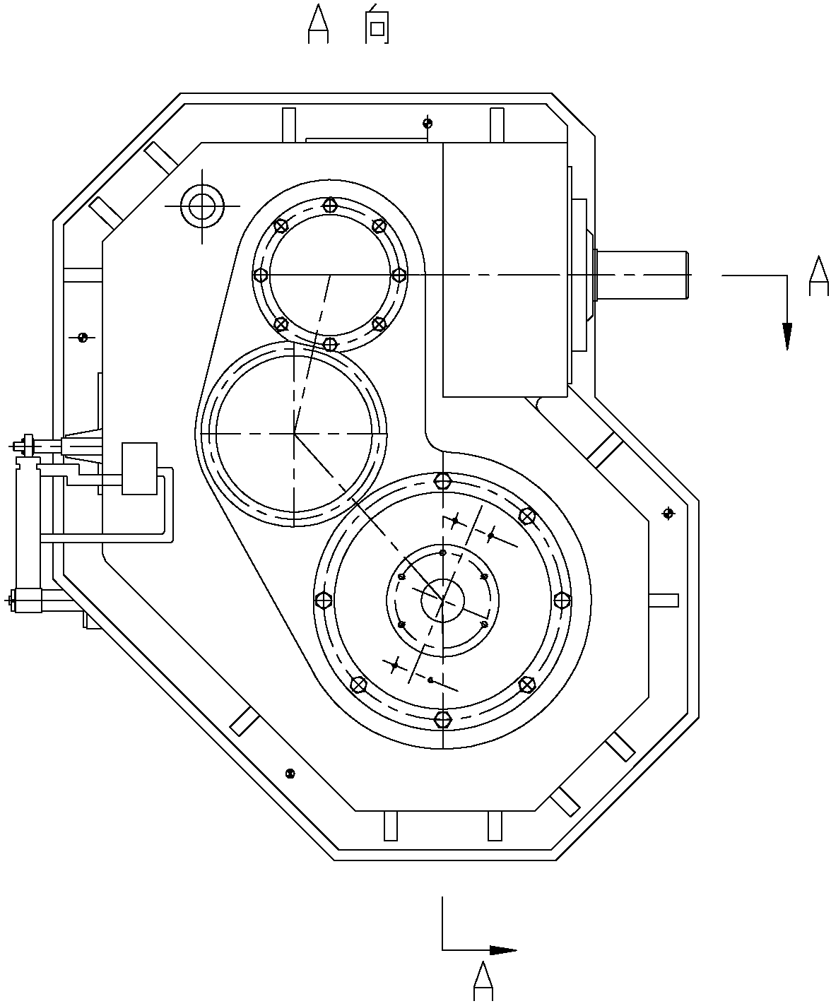 Gear speed reducer for combined type copper pipe coil drawing machine