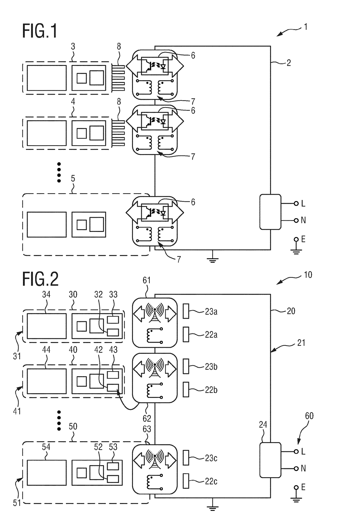 Connector and device for wireless transmission of data and power