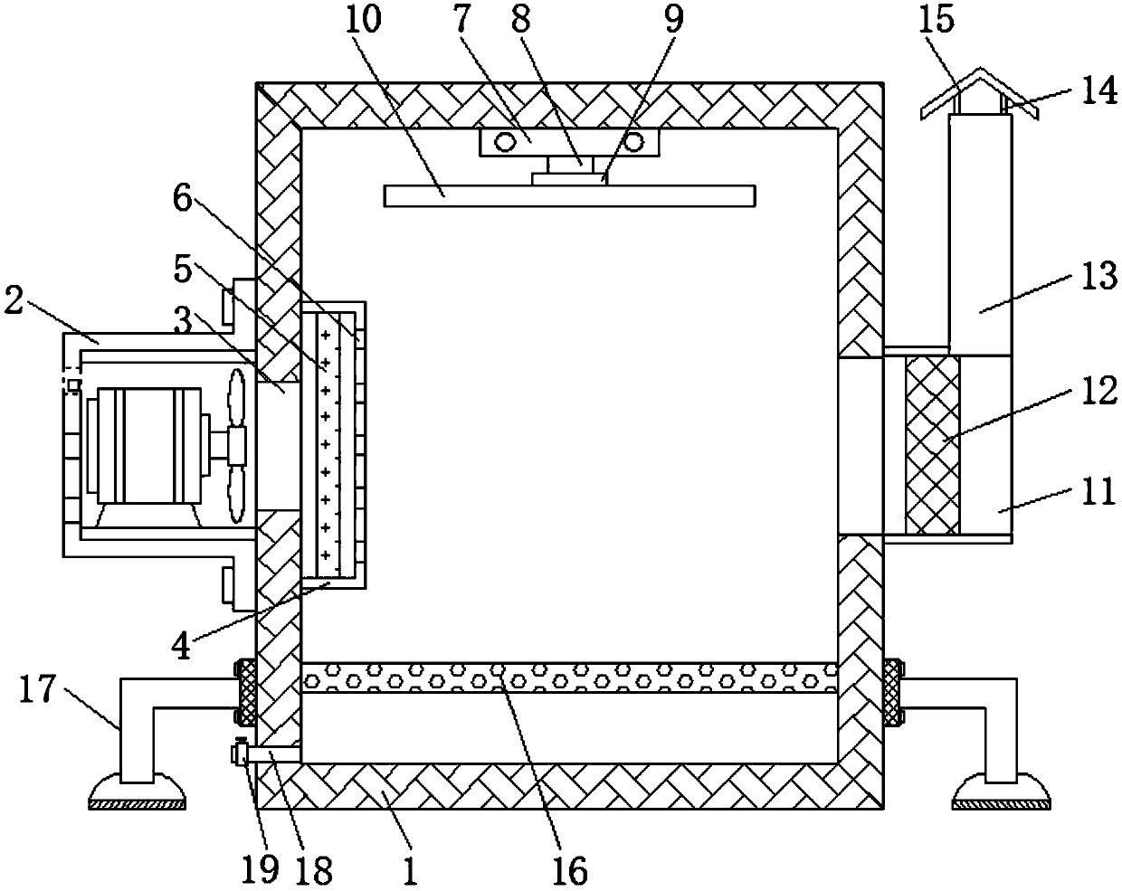 Drying device for textile dyeing and finishing