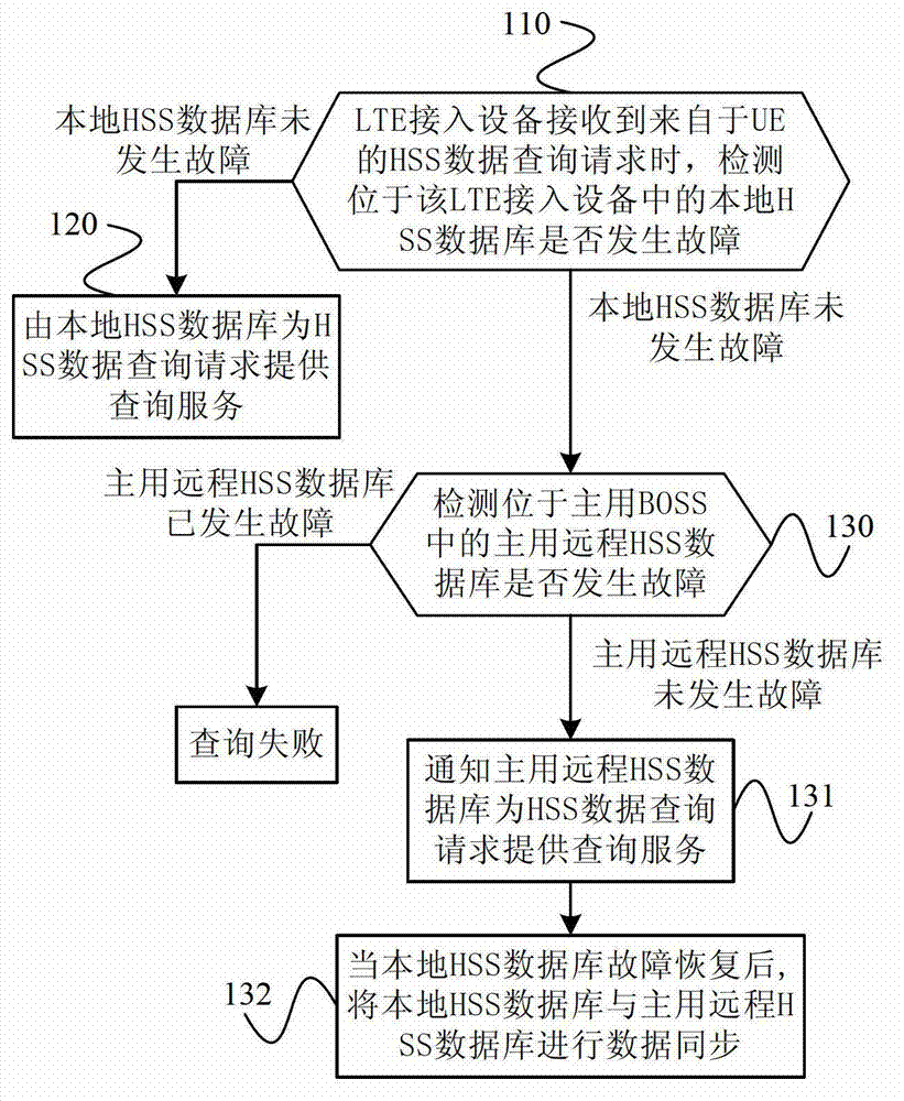 Inquiry and update method and processing system of HSS (home subscriber server) data