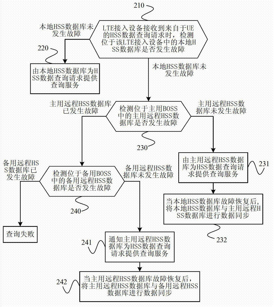 Inquiry and update method and processing system of HSS (home subscriber server) data