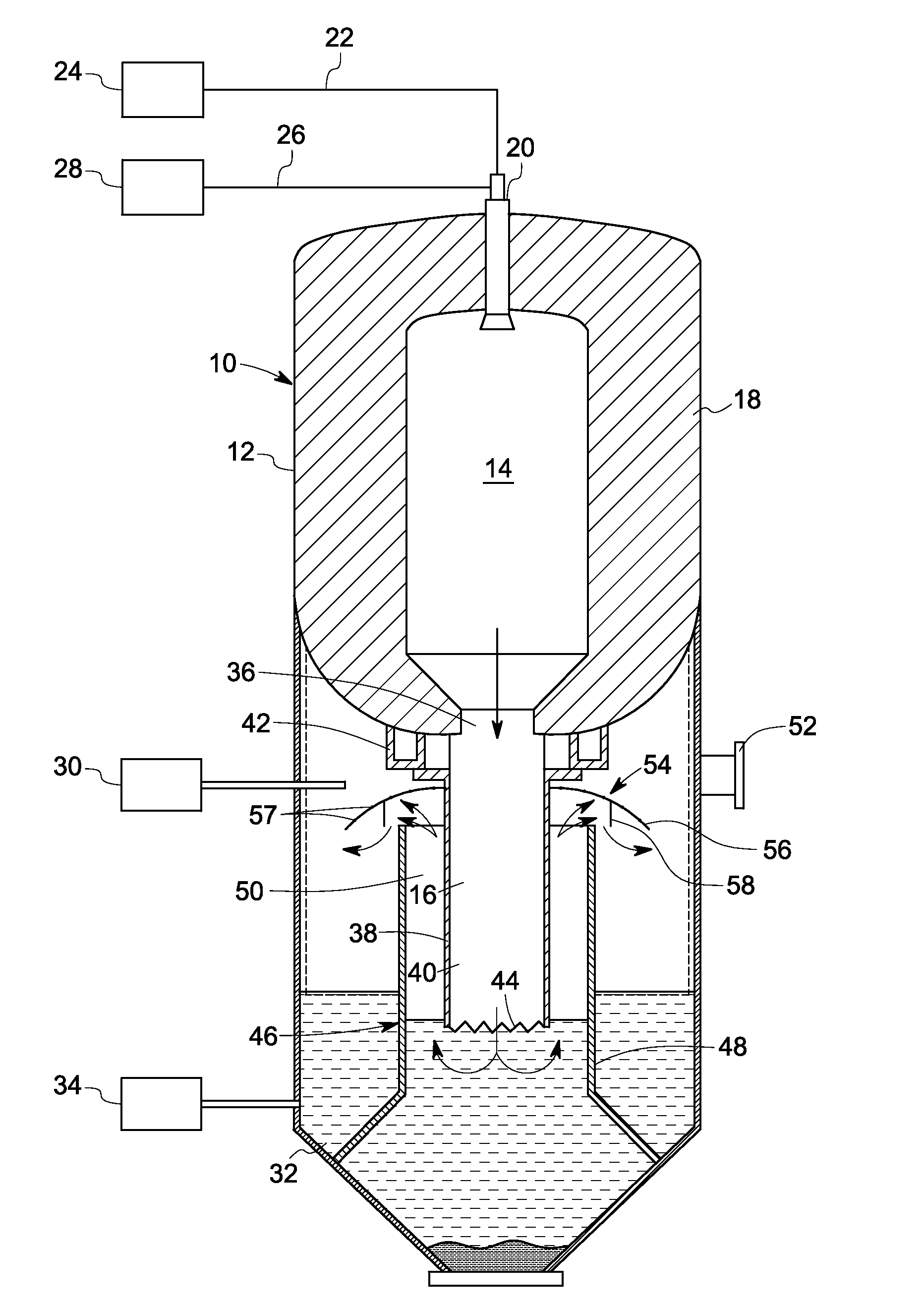 Cooling chamber assembly for a gasifier