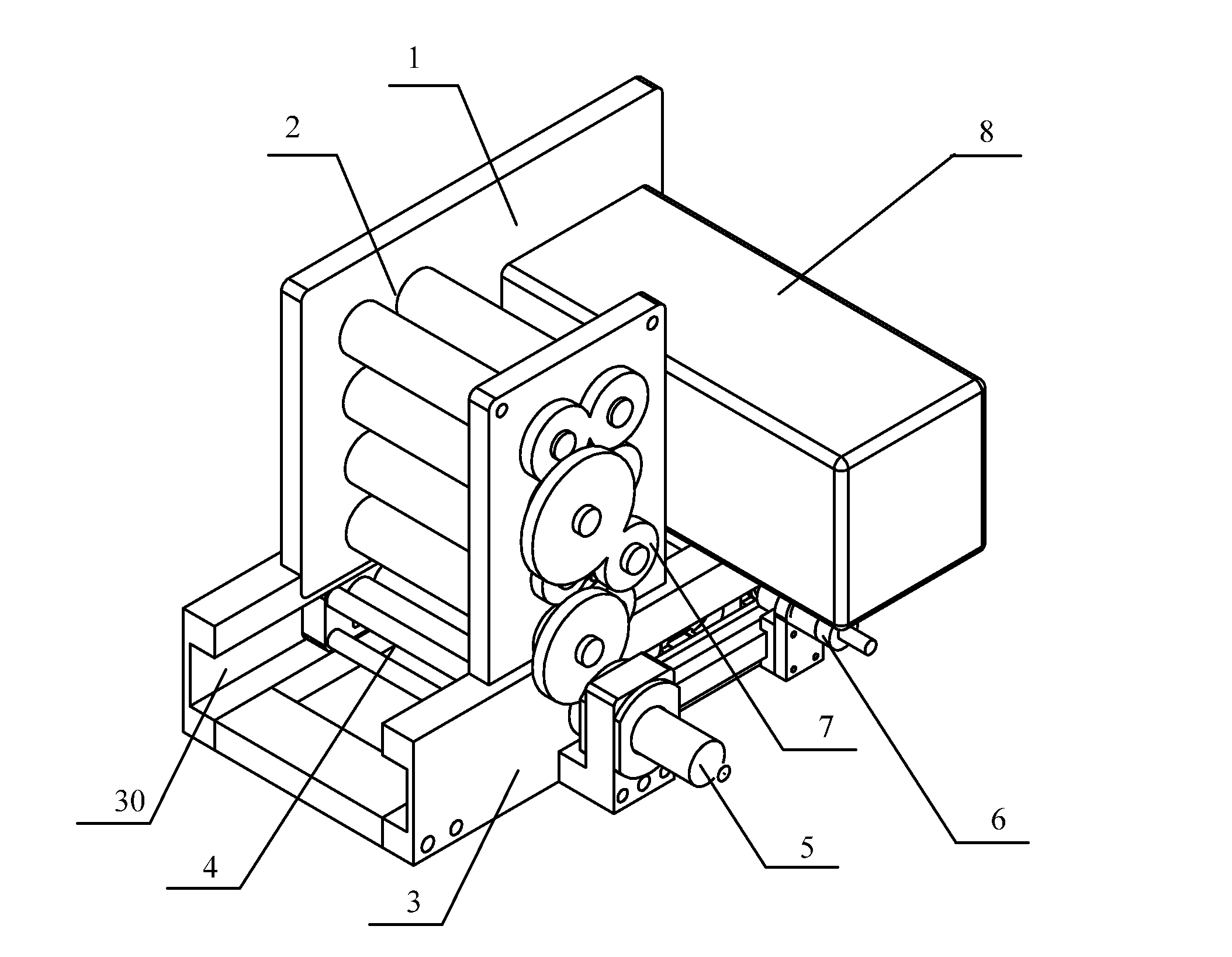 One-step noodle forming mechanism with rolling and cutting and a noodle machine integred with producing and cooking