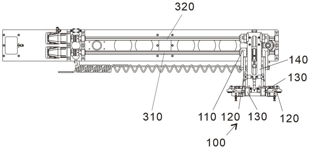 Box holding and transferring assembly and device and packaging box production equipment