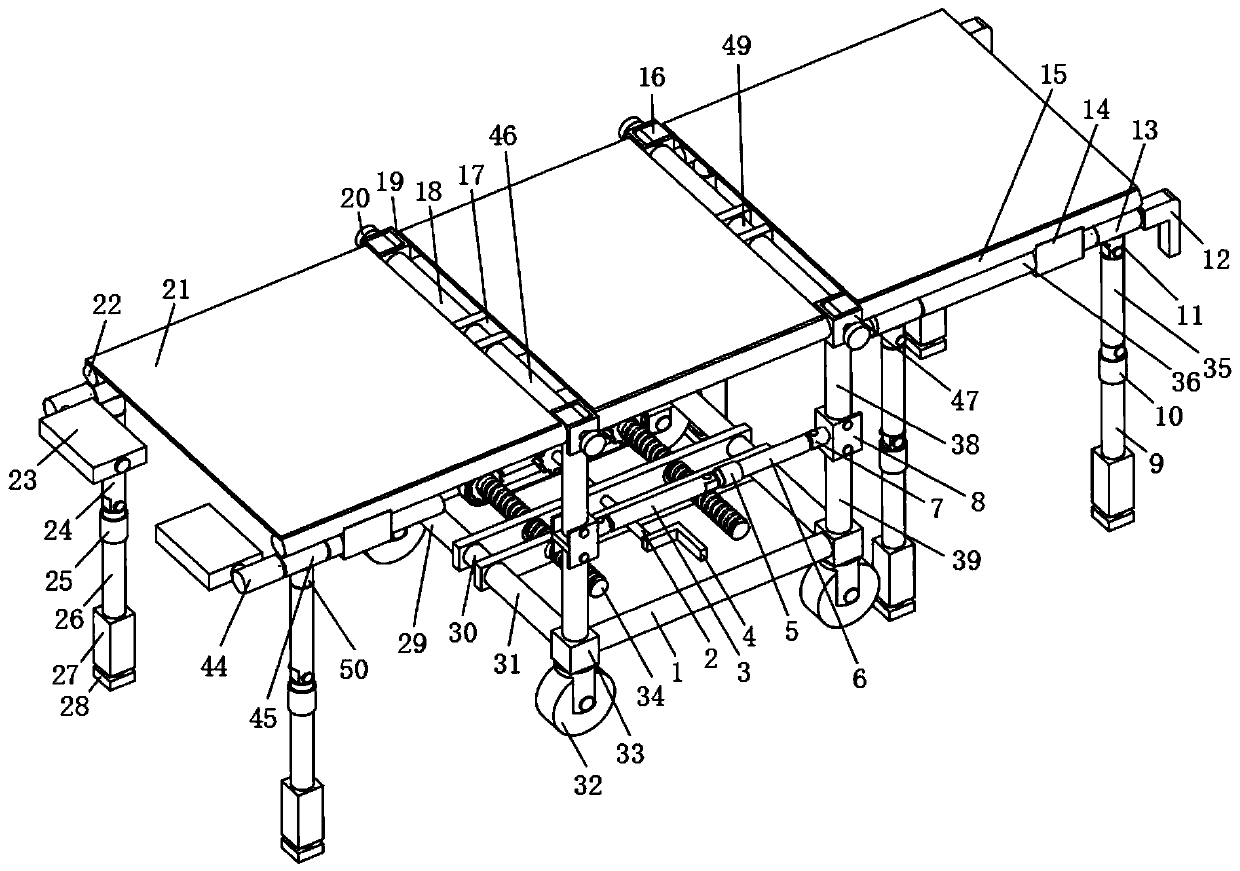 Foldable portable multi-functional health-care rehabilitation bed