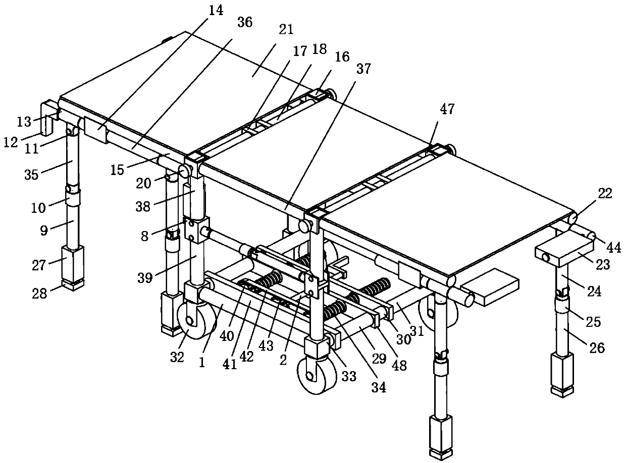 Foldable portable multi-functional health-care rehabilitation bed