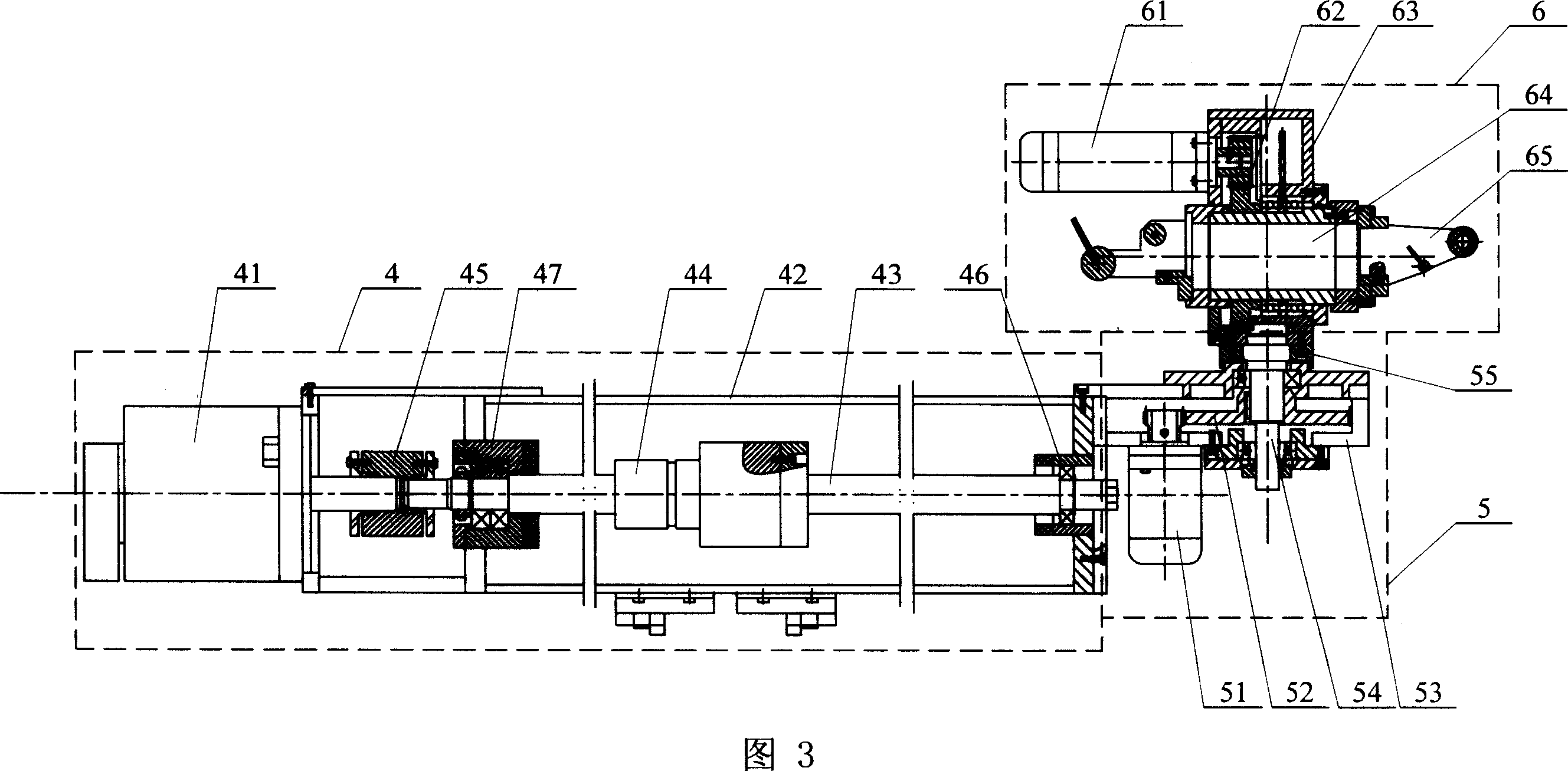 Six-coordinate linkage fibre wrapping machine