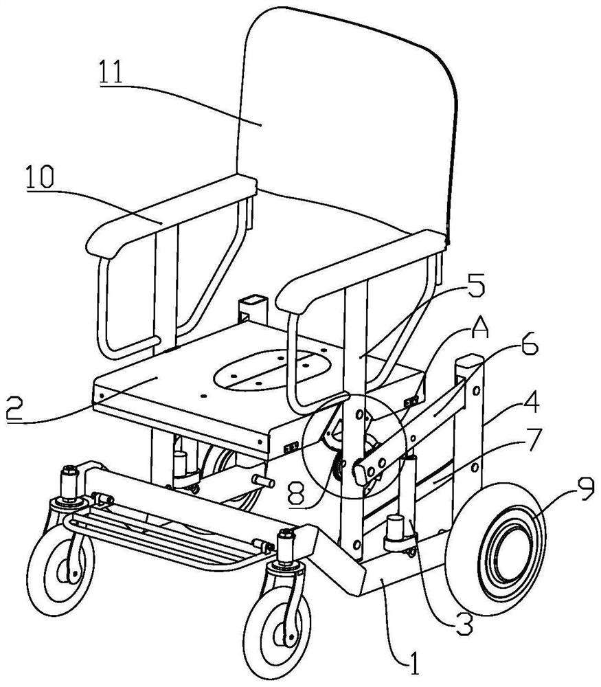 Seat capable of assisting in standing and sitting of human body