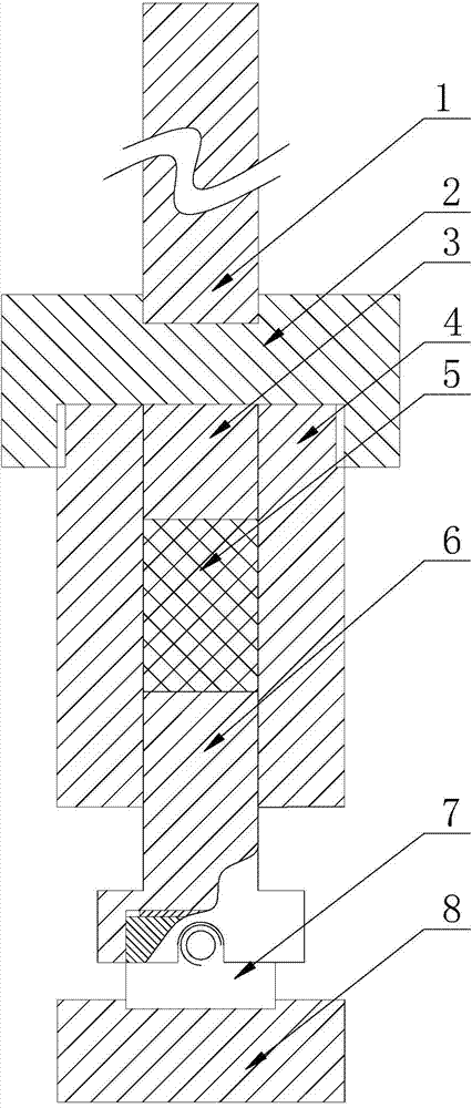 Explosive column stress measurement device under low-speed hammer-dropping impact loading