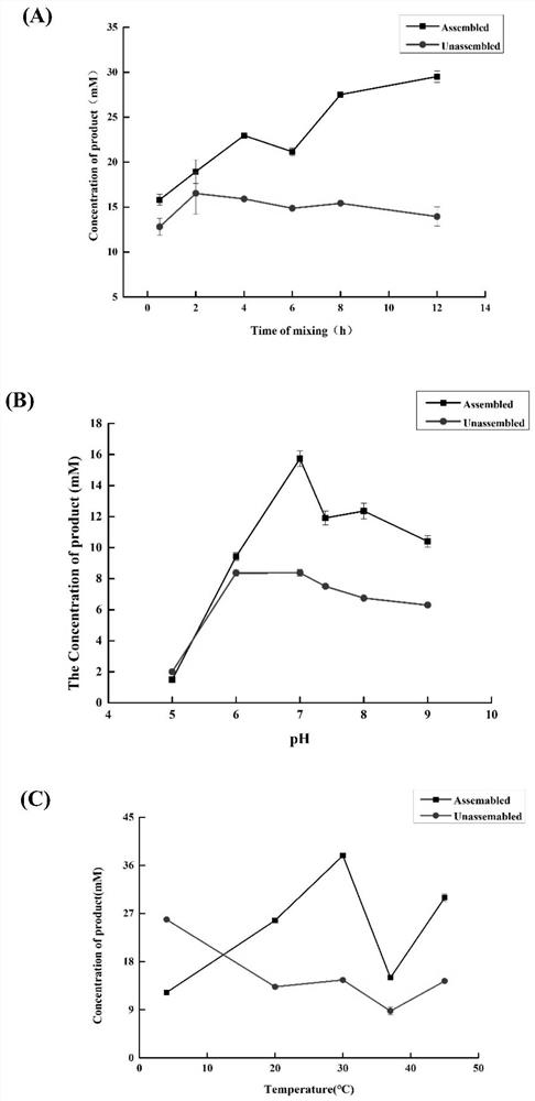 Multienzyme complex as well as construction method and application thereof