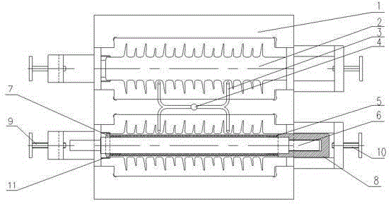 Polymeric housed explosion-resistant glue feeding-resistant forming die