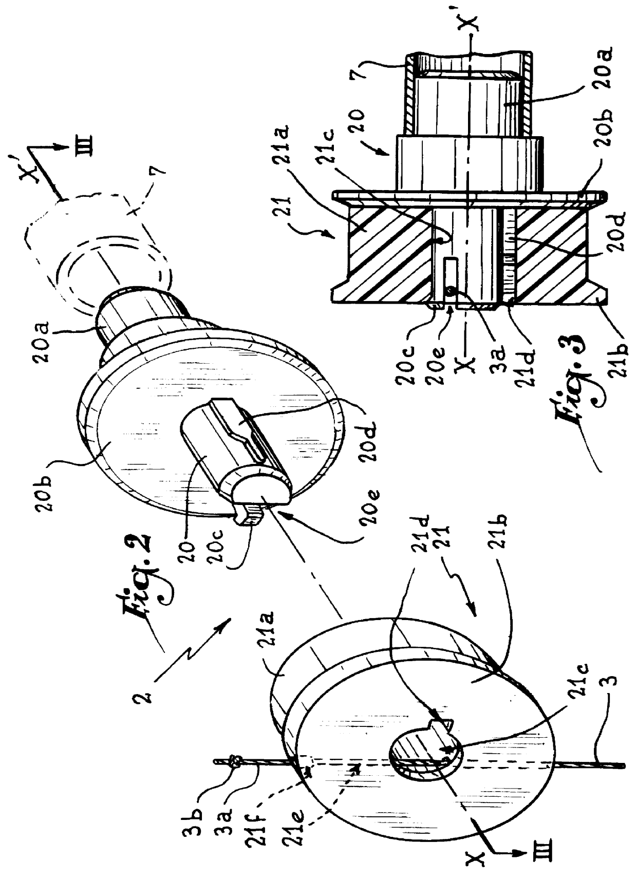 Process and apparatus for mounting a funicular element in a jacquard electrical shed forming device