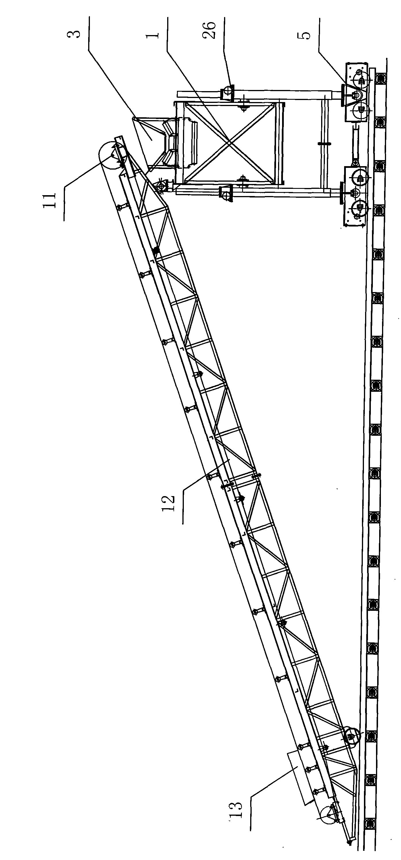 Large-span multifunctional concrete slope masonry machine