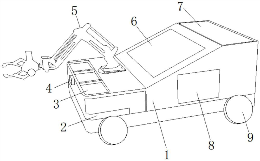 Multifunctional intelligent garbage sorting transport vehicle and manufacturing method thereof