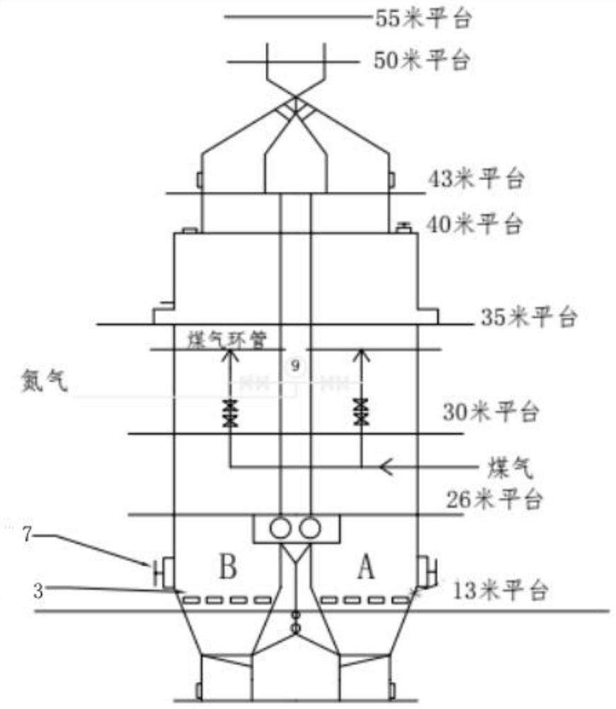 Annular double-chamber lime kiln spray gun adjusting method