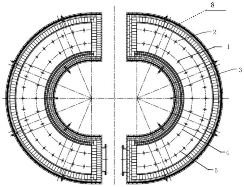 Annular double-chamber lime kiln spray gun adjusting method