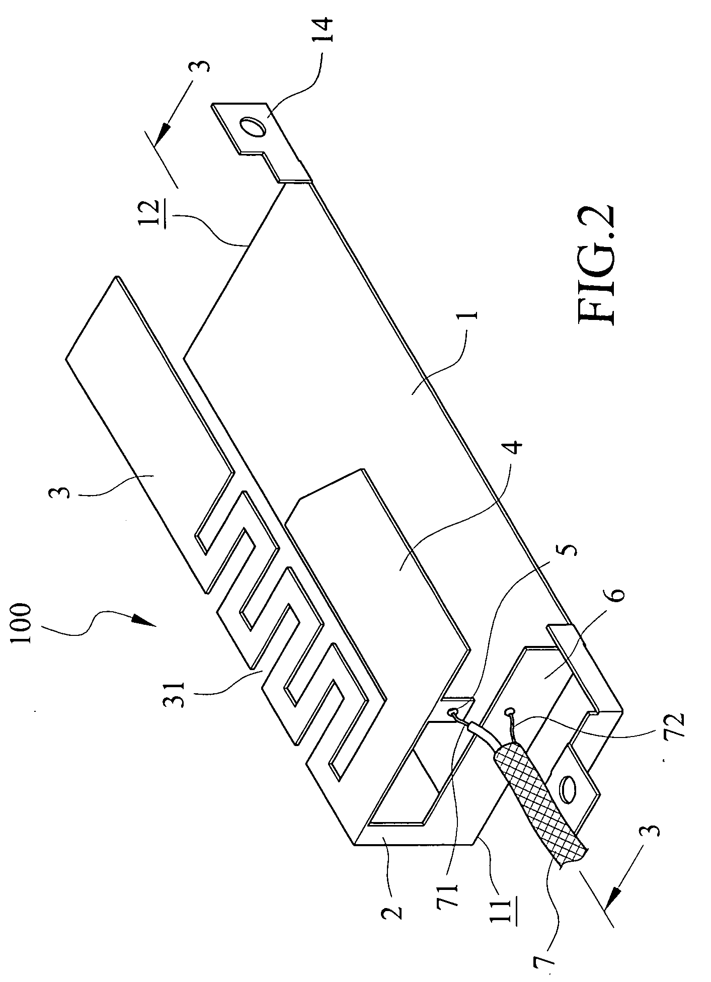 Planar inverted-F antenna with extended grounding plane