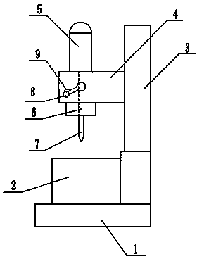 Drilling machine structure with short stroke and high operating safety