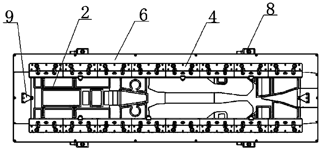 Composite material machine body skin integral forming tool and technology