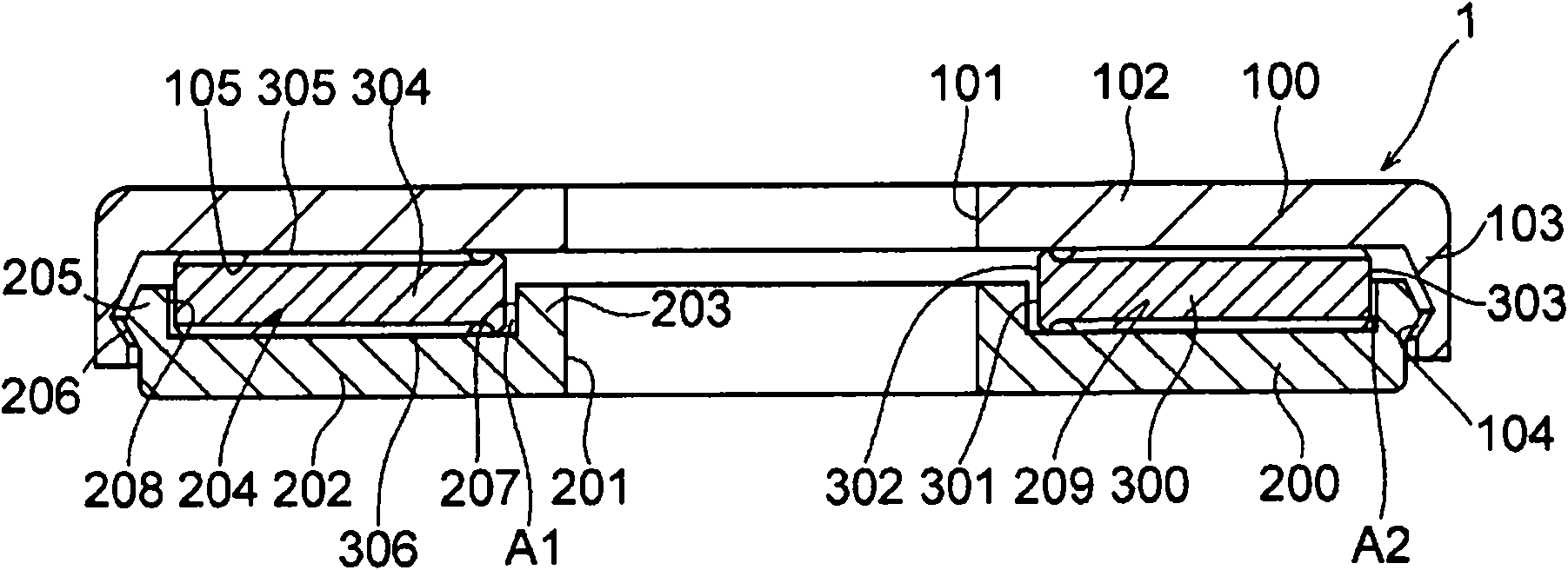 Thrust slide bearing made of synthetic resin