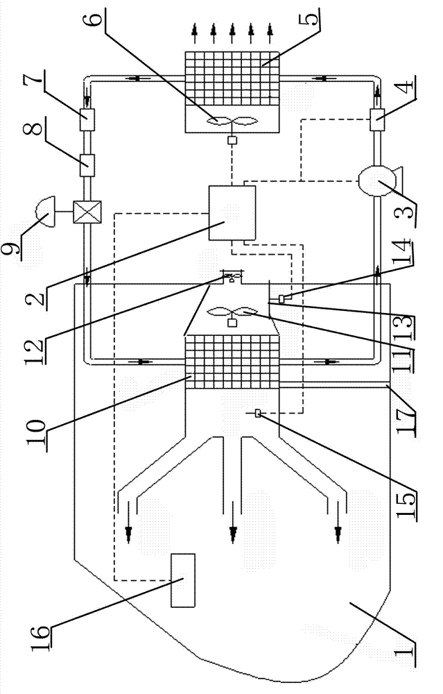 Refrigeration air conditioner for helicopter