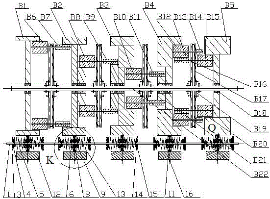 Multi-stage screw spring transmission